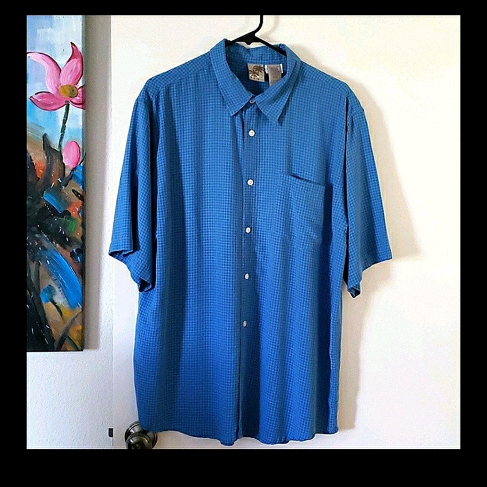 OP Soft Blue Button Down Dress Shirt Size XL